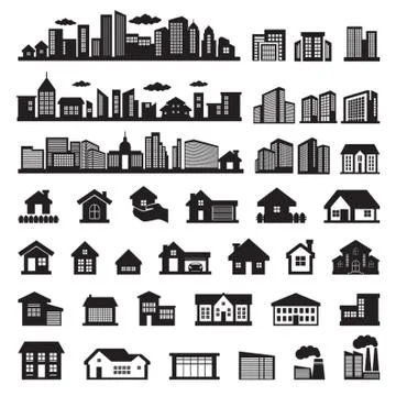 Building Silhouettes Ilustración de archivo