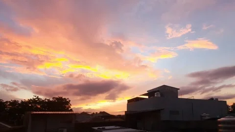 Building Silhouettes, Sunset Stock Footage 335385620