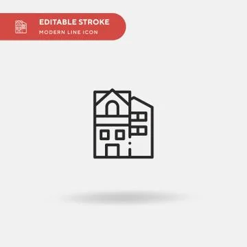 Building Simple vector icon. Illustration symbol design template for web mobi Ilustración de archivo