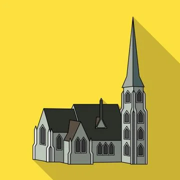 Building, single icon in flat style.Building, vector symbol stock illustration Ilustración de archivo