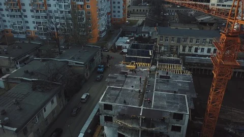 A building site in the city 스톡 동영상 112016207