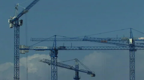 Building site cranes 3 - timelapse Stock Footage 461863