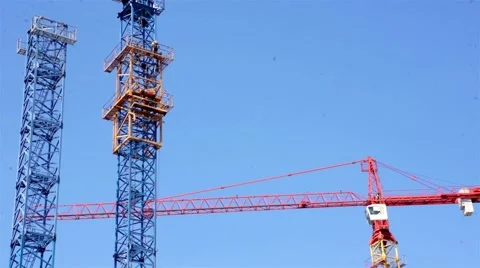 Building Site Cranes 库存影片 52485548