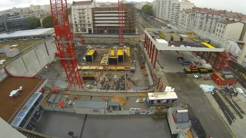 A building site in evolution Stock Footage 95698223