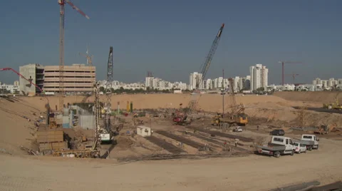 Building site fast motion 1 Stock Footage 32328800