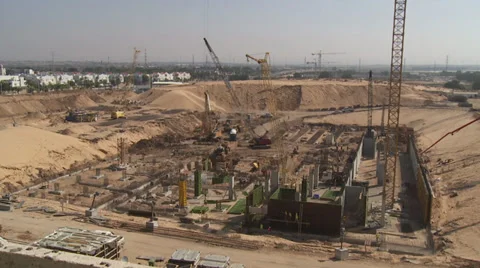 Building site fast motion 2 Stockbeeldmateriaal 32329118