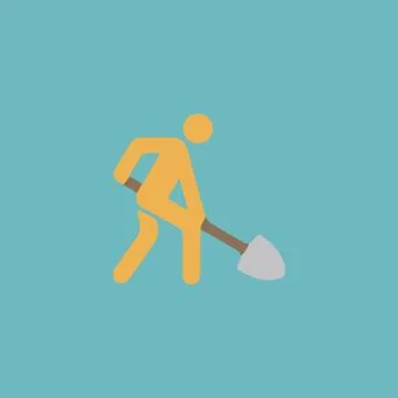 Building site flat icon Stock Illustration