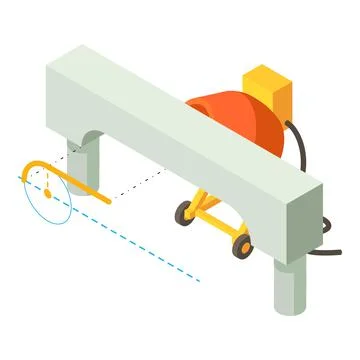 Building site icon isometric vector. Electric concrete mixer and concrete arch Ilustración de archivo