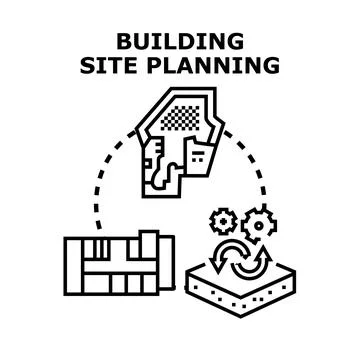 Building site planning concept for construction development Stock Illustration