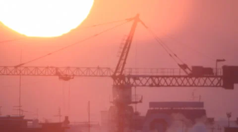 Building site in sunset time Video stock 33238015