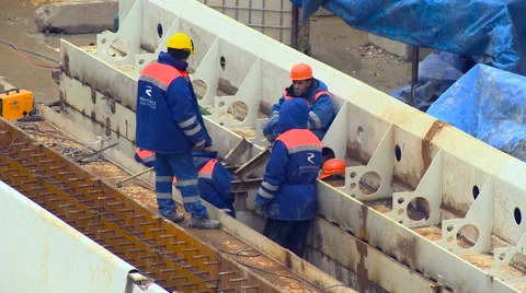 Building Site. Team Workers Having a Break Video stock 65418392