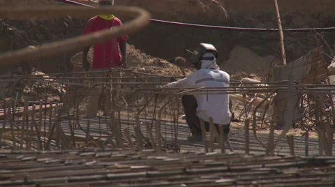 Building site welding 1 Stock Footage 32399677