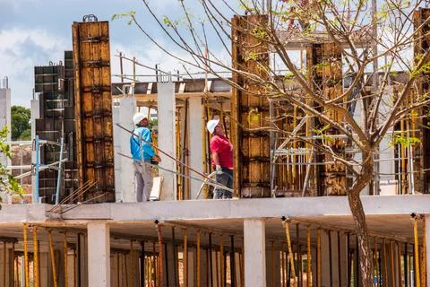 Building site workers Stock Photos