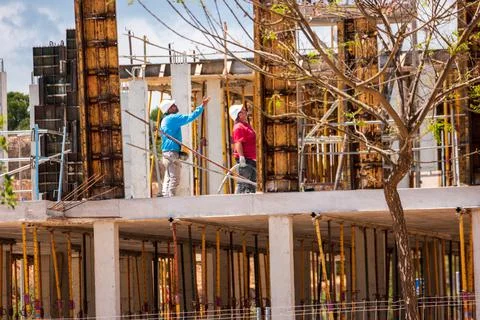 Building site workers Stock Photos