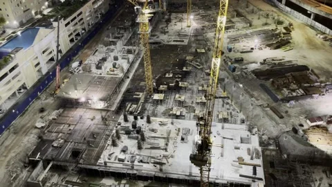 Building site working at night 스톡 동영상 146151427