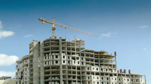 Building in sky time lapse Stock Footage 43101599