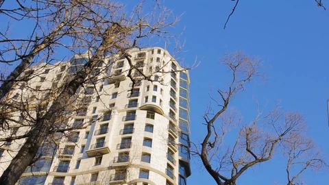 Building skyscraper architecture among the trees park Stock-Footage 127254856