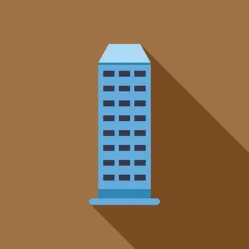 Building skyscraper architecture flat design long shadow Ilustración de archivo