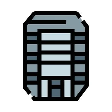 Building skyscraper facade icon for urban business Stock Illustration