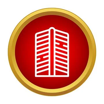 Building skyscraper icon representing urban development and corporate busines Ilustración de archivo