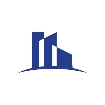 Building Skyscraper Icon Vector Logo Template Ilustración de archivo