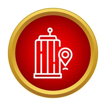 Building skyscraper with location map pin icon Stock Illustration