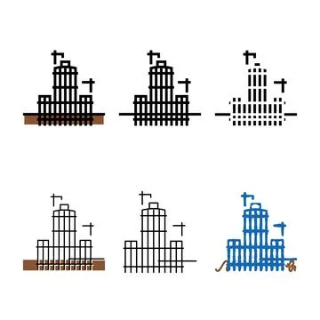 Building skyscraper skeleton color icon types vector Stock Illustration