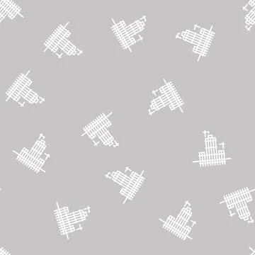 Building skyscraper skeleton line seamless pattern Ilustración de archivo