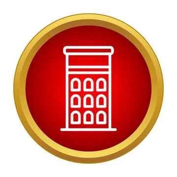 Building skyscraper tower flat line icon design Stock Illustration