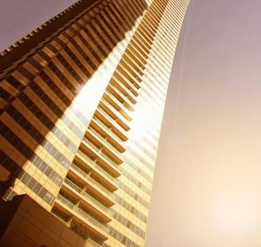 Building skyscraper view from below, modern architecture, Stock Photos