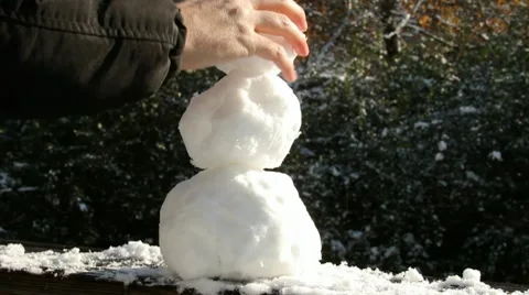 Building A Snowman Stock Footage