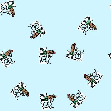 Building snowman winter vector seamless pattern 스톡 일러스트