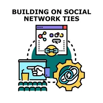Building social network ties strategy for digital marketing Stock Illustration