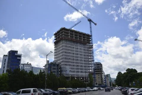 A building in Sofia under construction Foto stock
