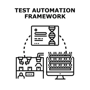 Building software test automation framework concept illustration Stockillustratie