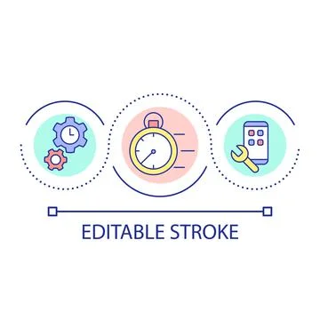 Building software time limit loop concept icon Stock Illustration