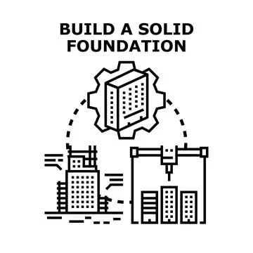 Building solid foundation for city development and construction project Ilustración de archivo