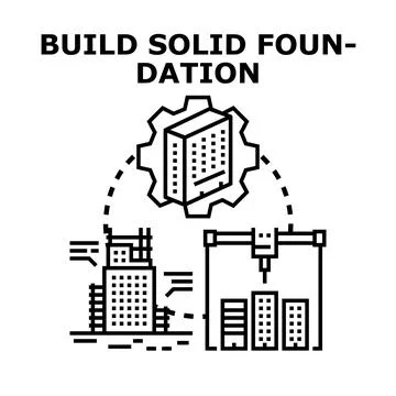 Building solid foundation process creating future infrastructure Stock Illustration