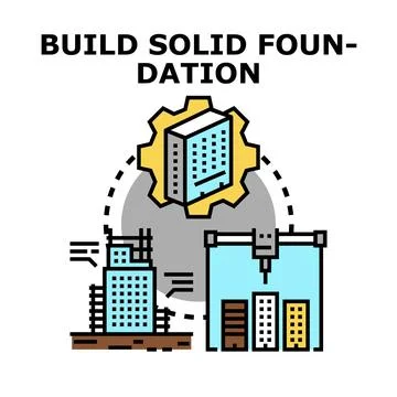 Building solid foundation process creating future infrastructure Stock Illustration