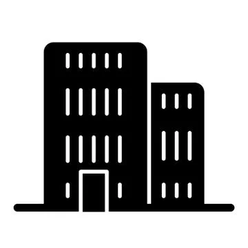 Building solid icon. Architecture vector illustration isolated on white. Office Ilustración de archivo