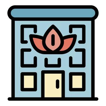 The building of the spa salon icon color outline vector Ilustración de archivo