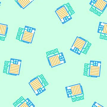 Building specifications architectural drafter vector seamless pattern Stock Illustration
