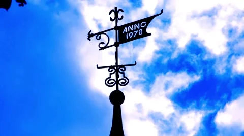 Building spire in the blue sky Stock Footage 66112253