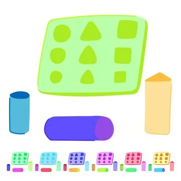 Building stacking toy vector cartoon graphic Ilustración de archivo