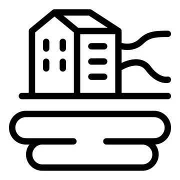 Building standing on geothermal energy source for heating Stock Illustration