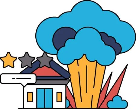 A building with a star on it and a building with a star on it Stock Illustration