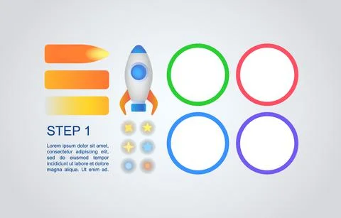 Building startup infographic chart design element set Ilustración de archivo