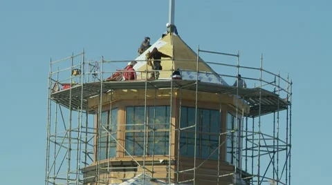 Building a steeple Stock Footage 8555714