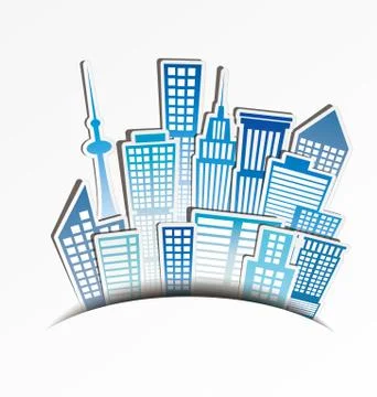 Building stickers Stock Illustration