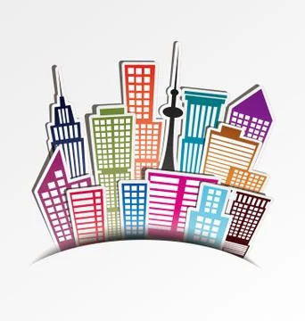 Building stickers Stock Illustration